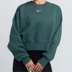 Nike x SoulCycle Women's Forest Green Cropped Sweatshirt